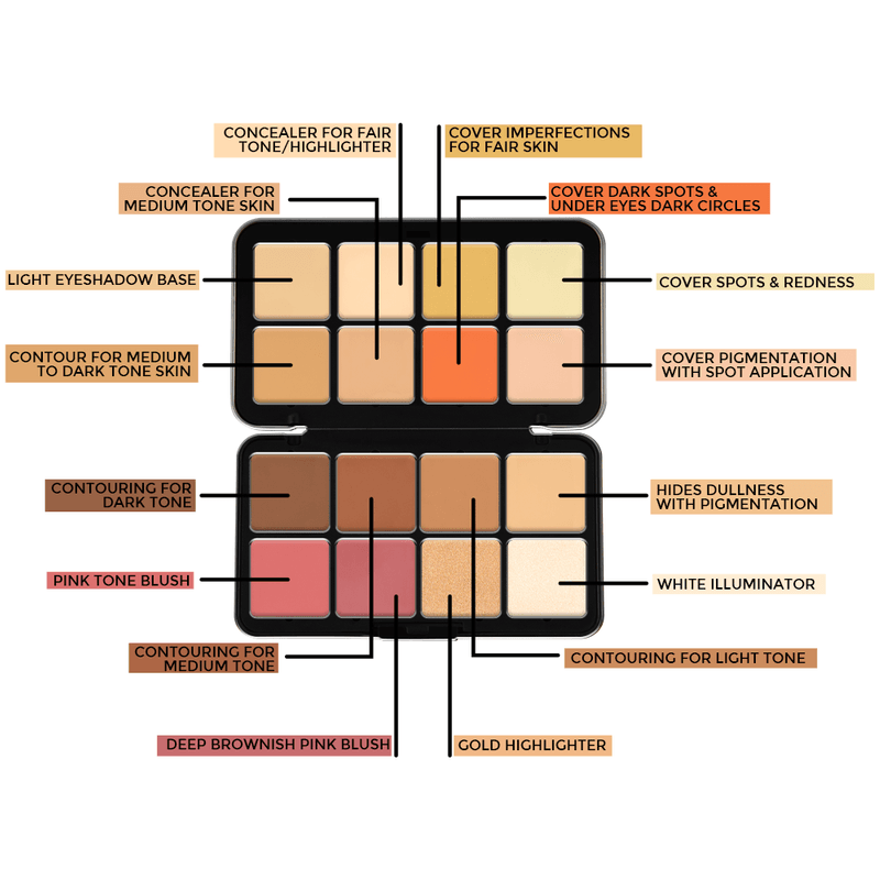 Forever 52 - 16 Color Camouflage Face Palette - CHP002