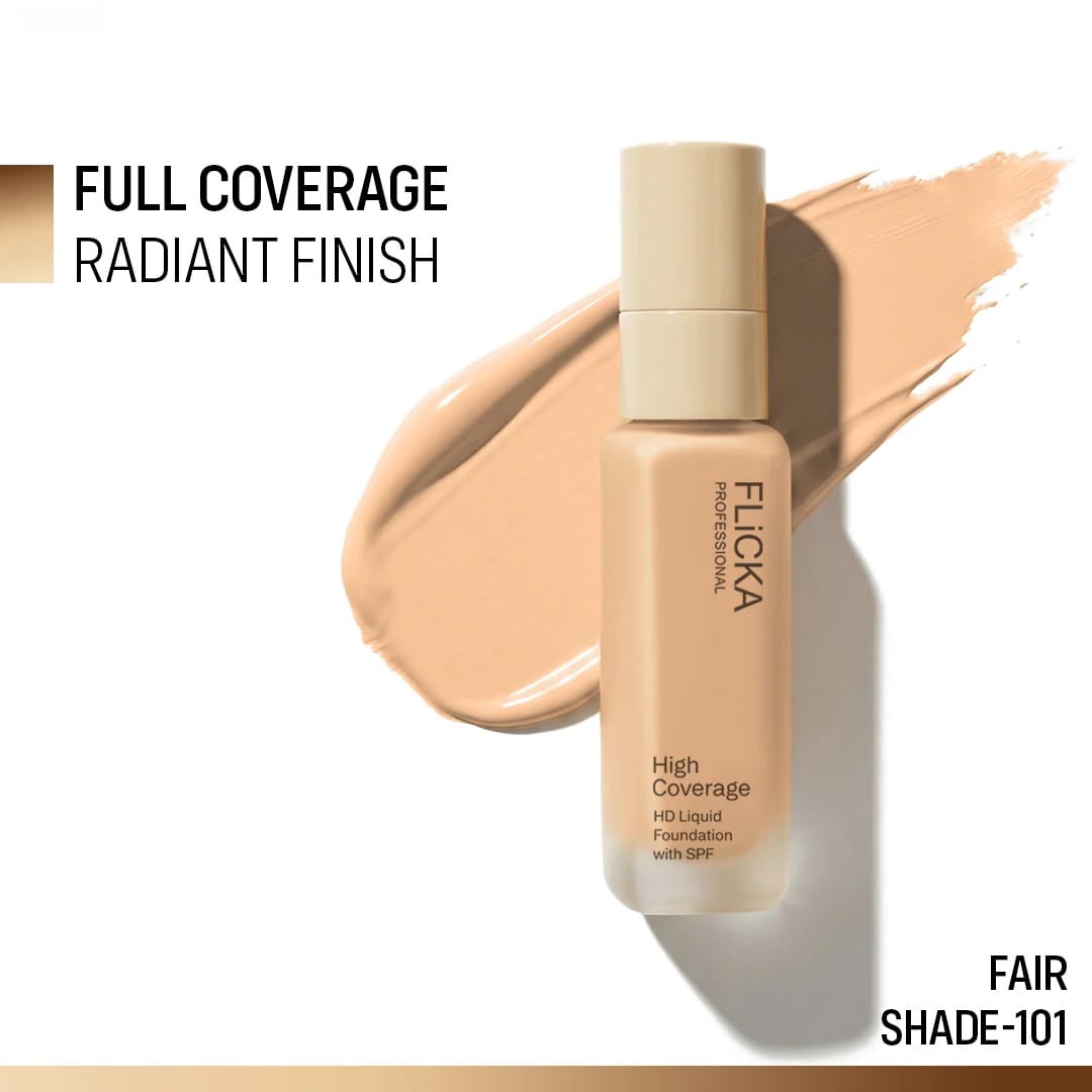 Flicka - High Coverage HD Liquid Foundation With SPF