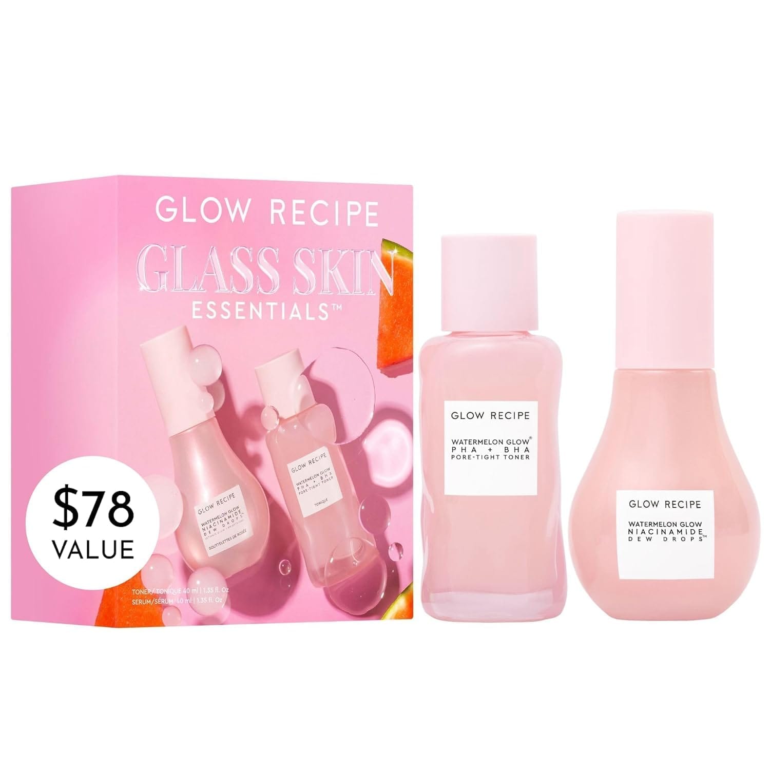 Glow Recipe - Glass Skin Essentials Toner + Serum (40ML + 40ML)