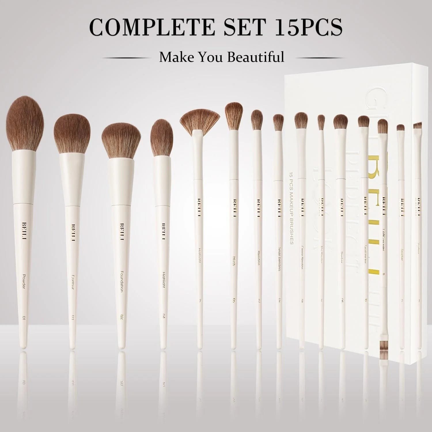 Beili - Get Beili The Perfect Look Make Up Brush Set (15Pcs)