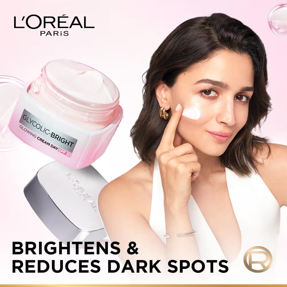 Loreal Paris - Glycolic Bright Glowing Cream Day SPF30 (50ML) [Buy 2 Get 1 Free]