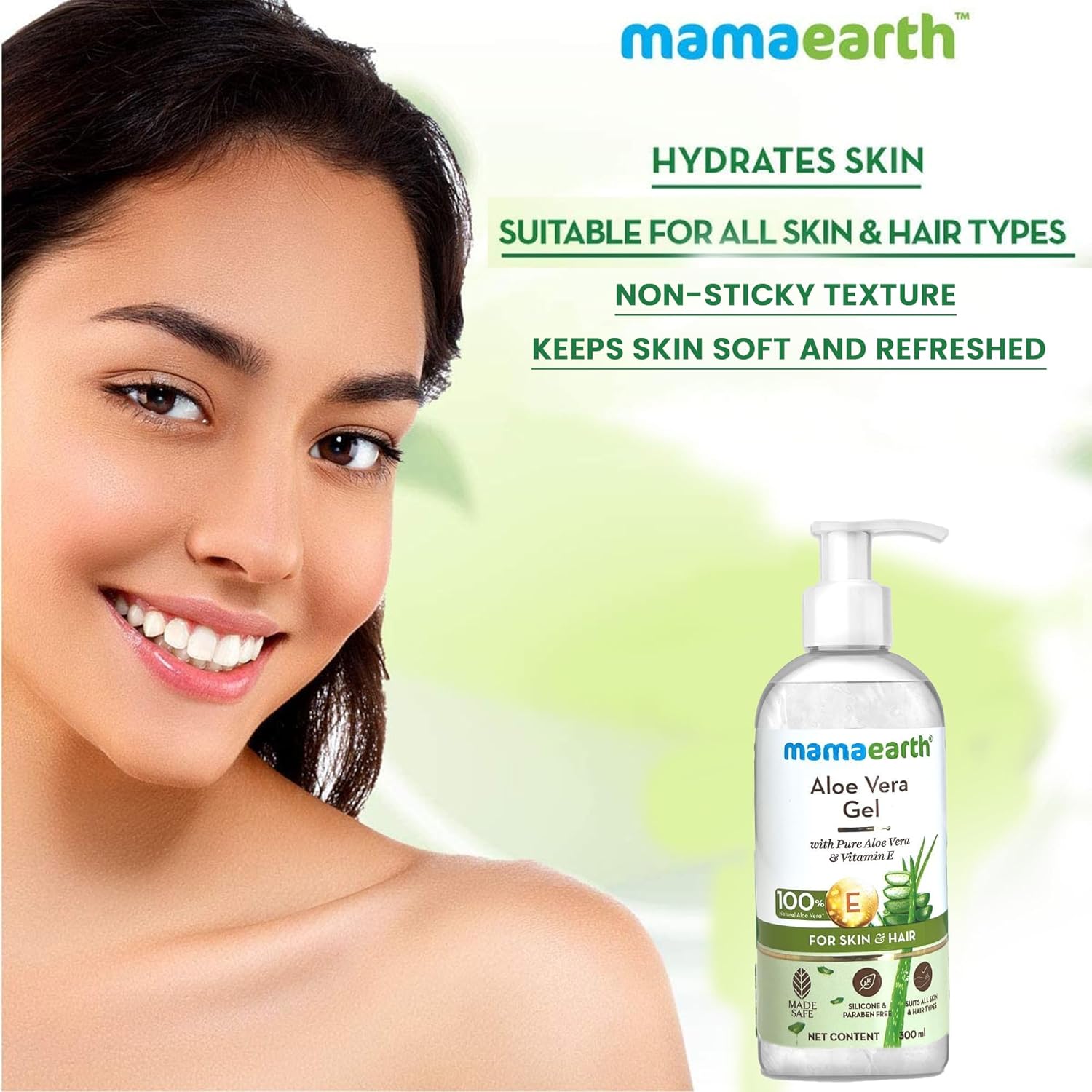 Mamaearth - Aloe vera Gel For Skin & Hair (300ML)