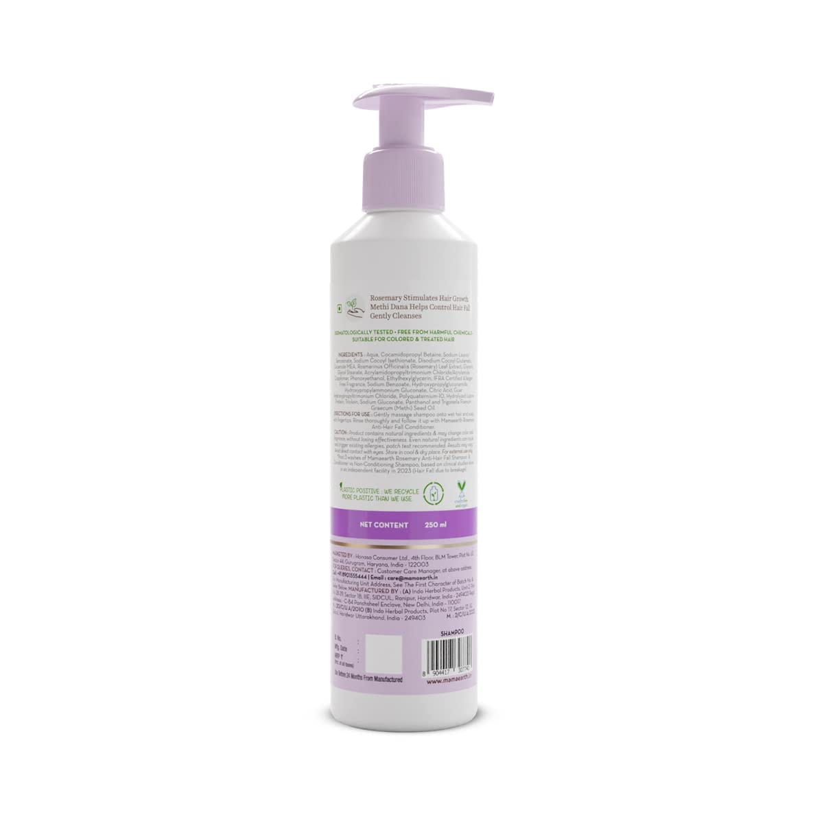Mamaearth - Rosemary Anti - Hair Fall Shampoo (250ML) [Onion Hair Oil (100ML) Free]