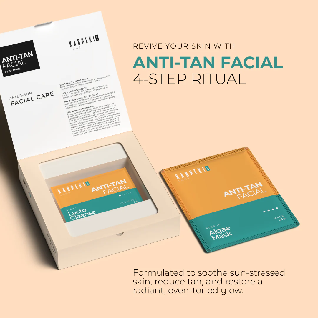 Kanpeki - Anti - Tan Facial With Algae Peel - Off Mask Turmeric & Lemon 4 Step After - Sun Facial Care