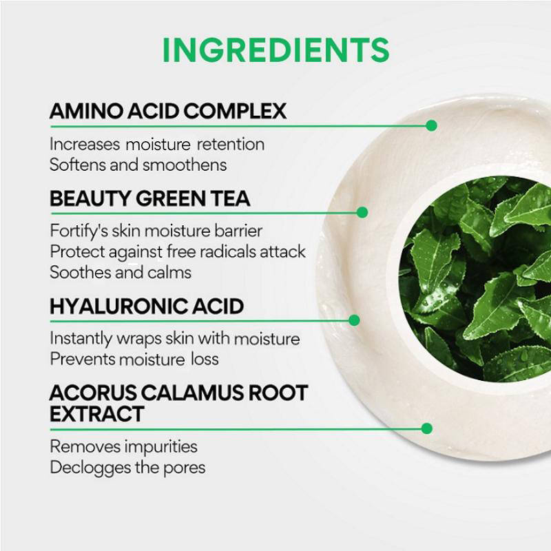 Innisfree Green Tea Amino Acid Foam Cleanser - Hydrating, Soft & Rich Cleanser For Daily Use