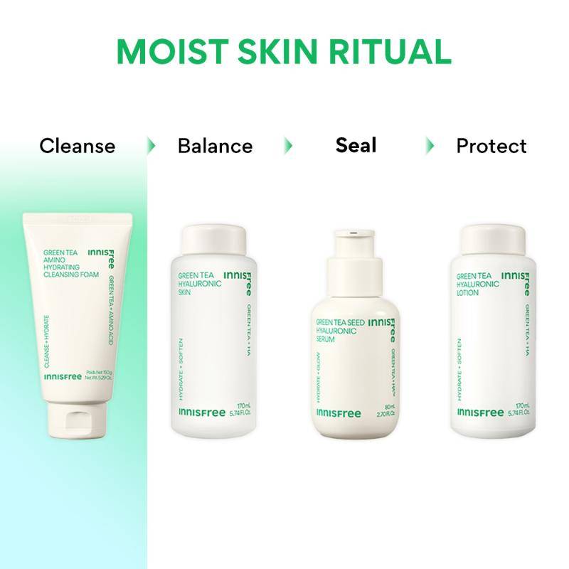 Innisfree Green Tea Amino Acid Foam Cleanser - Hydrating, Soft & Rich Cleanser For Daily Use