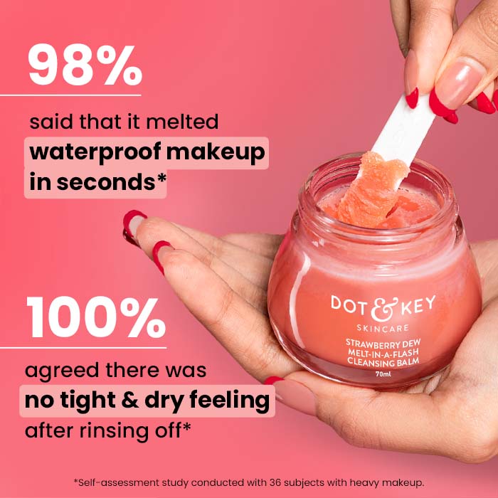Dot & Key Strawberry Dew Melt-in-a-Flash Cleansing Balm, With Fruit Enzymes & Vitamins (70ml)