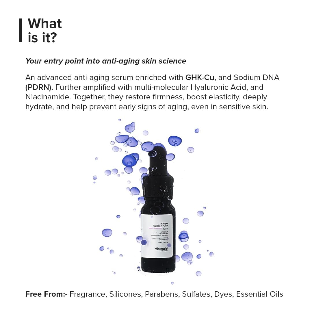 Minimalist - Copper Peptide + PDRN 1.25% Face Serum (10ML)