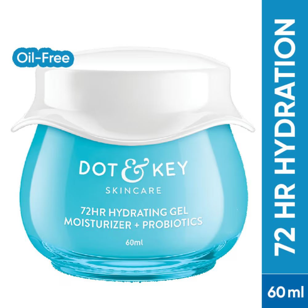 Dot & Key 72HR Hydrating Gel Face Moisturizer With Hyaluronic & Probiotics For Normal To Oily Skin (60ml)