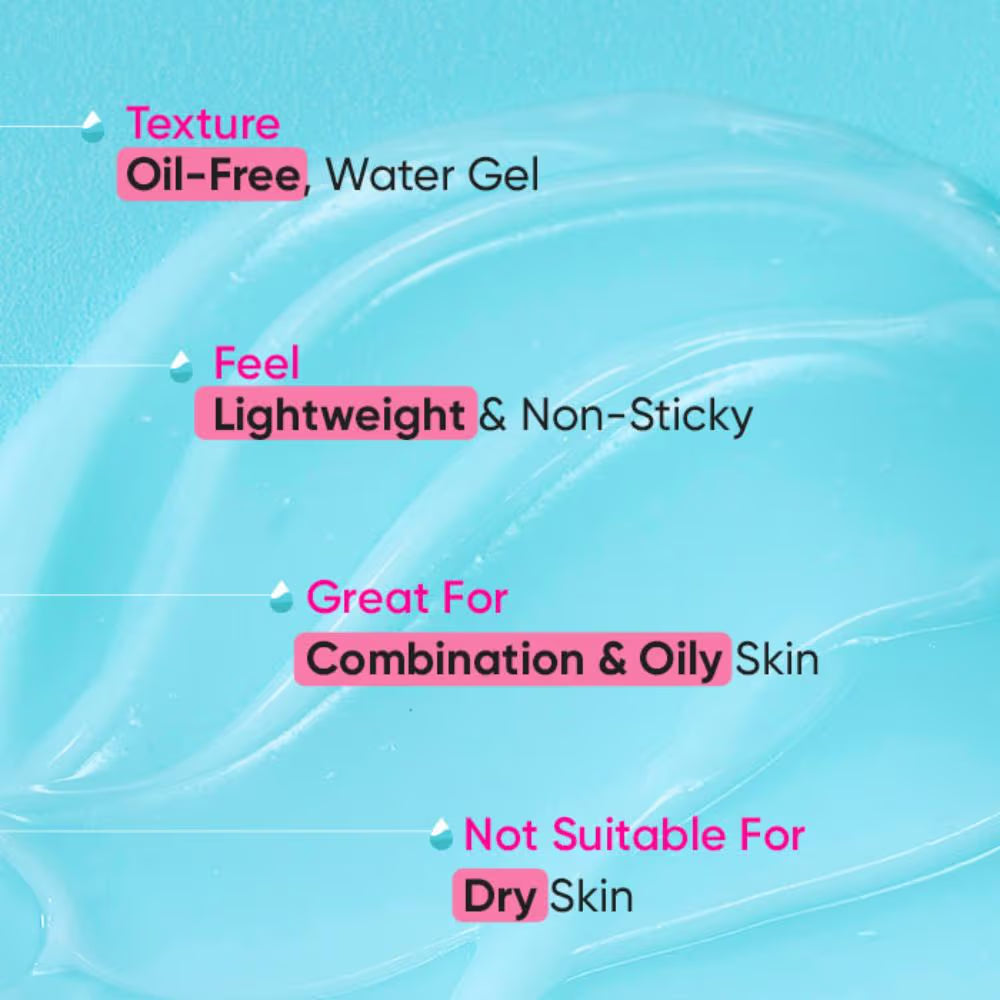 Dot & Key 72HR Hydrating Gel Face Moisturizer With Hyaluronic & Probiotics For Normal To Oily Skin (60ml)