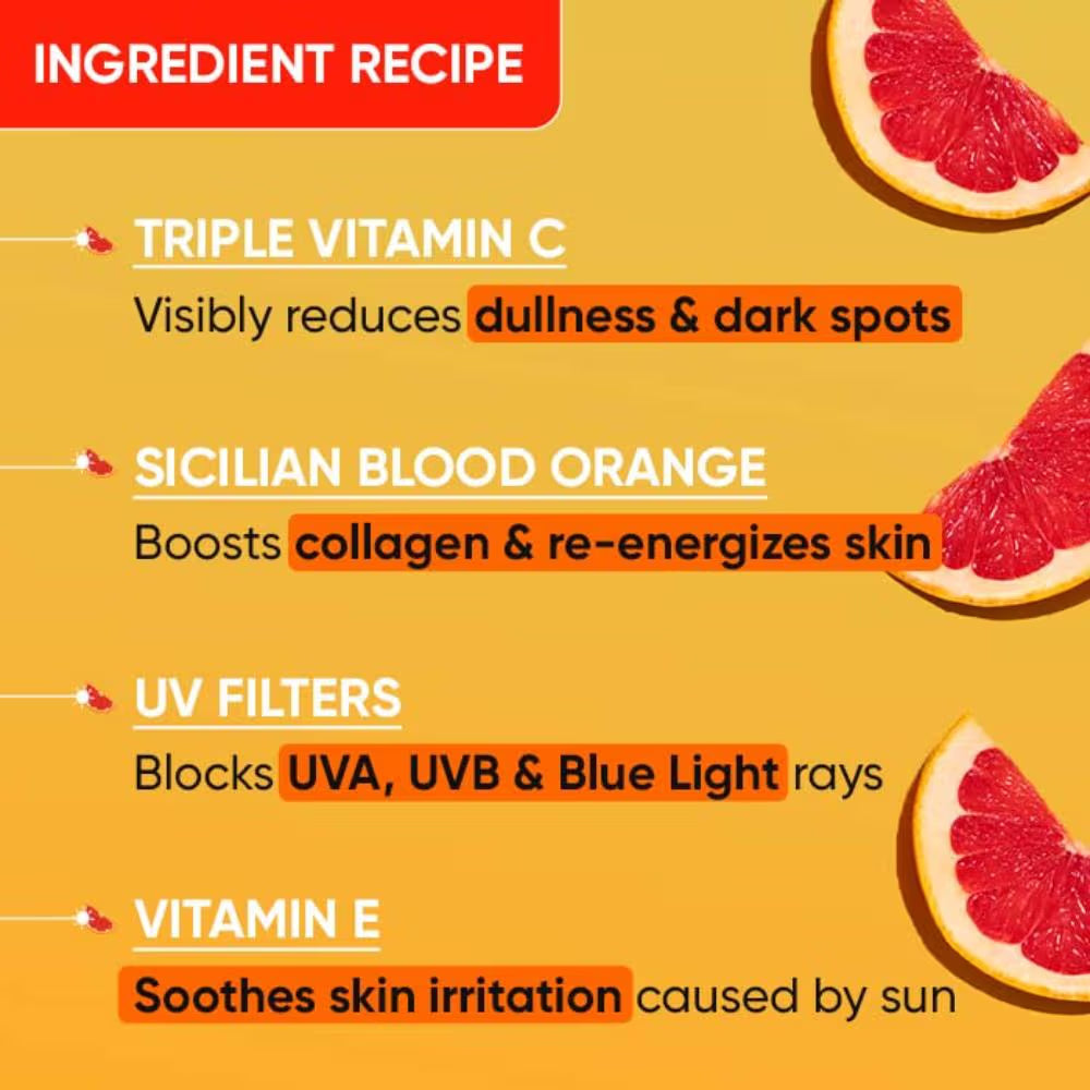 Dot & Key Vitamin C + E Face Sunscreen SPF 50 PA+++ For Glowing Skin, 100% No White Cast (50g)