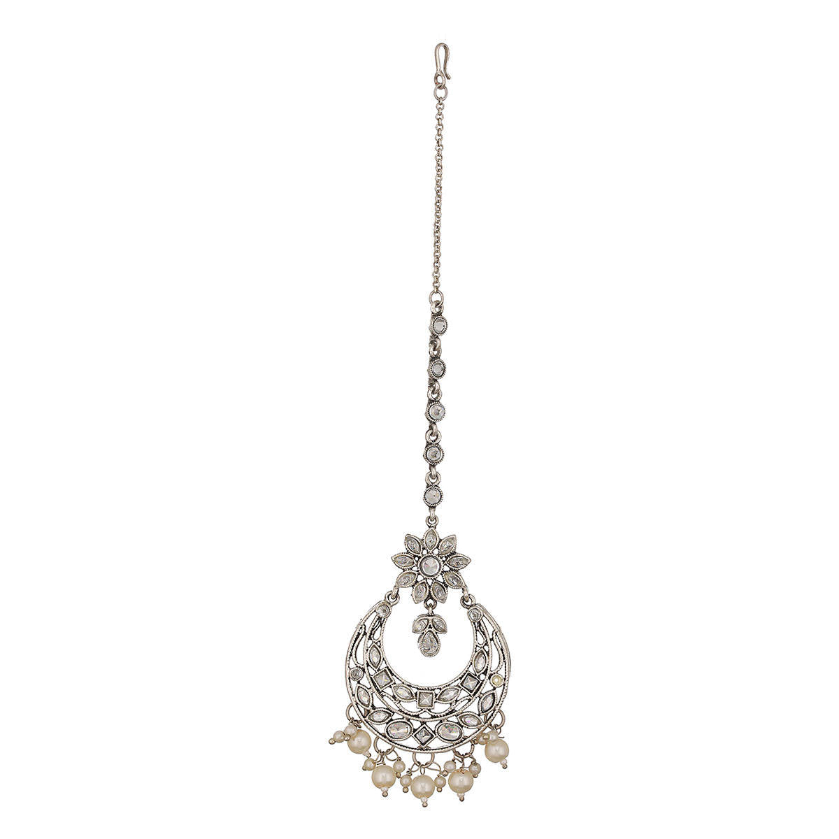 Aatmana White Silver Plating Maang Tikka · One Size