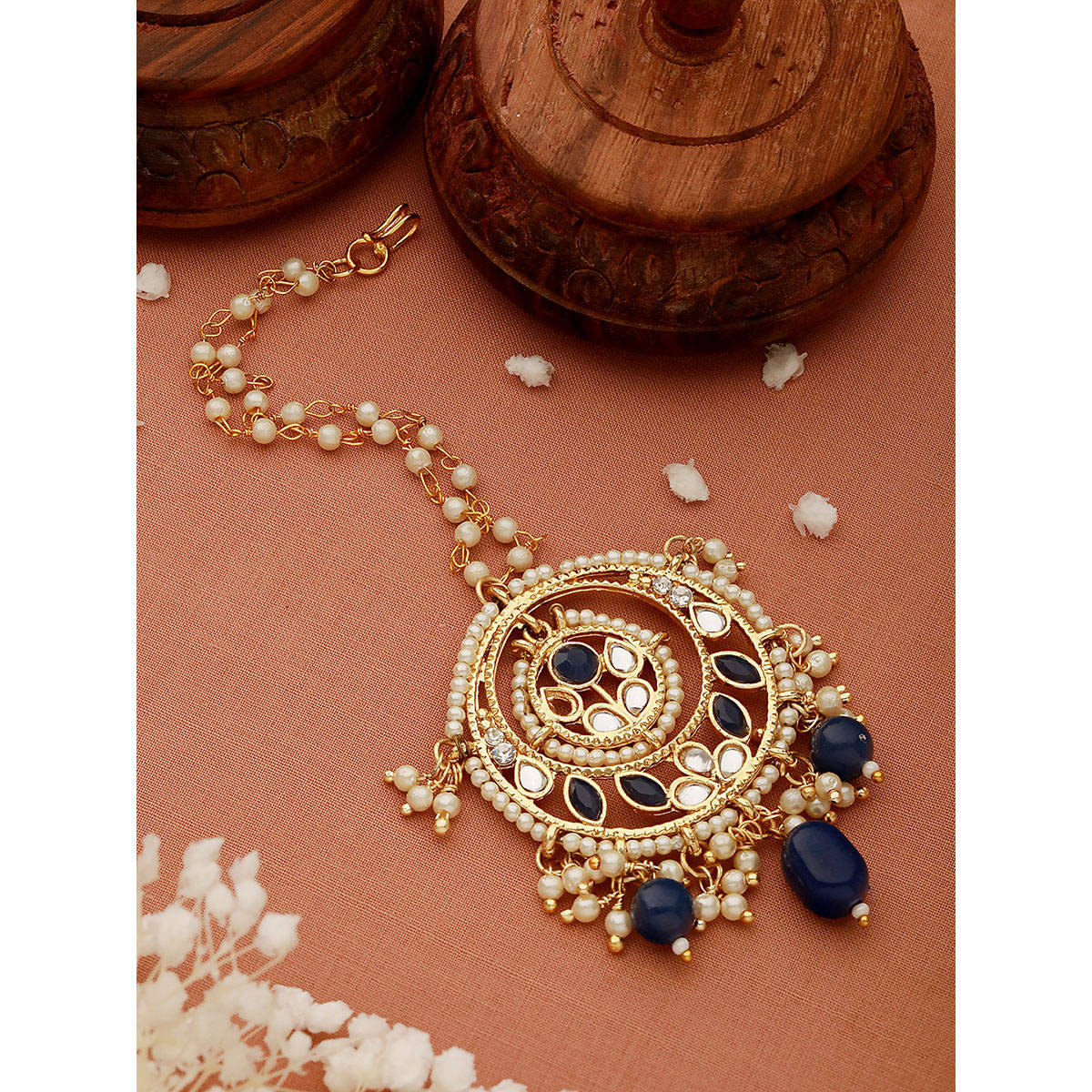 Aatmana Blue Gold Plating Maang Tikka · One Size