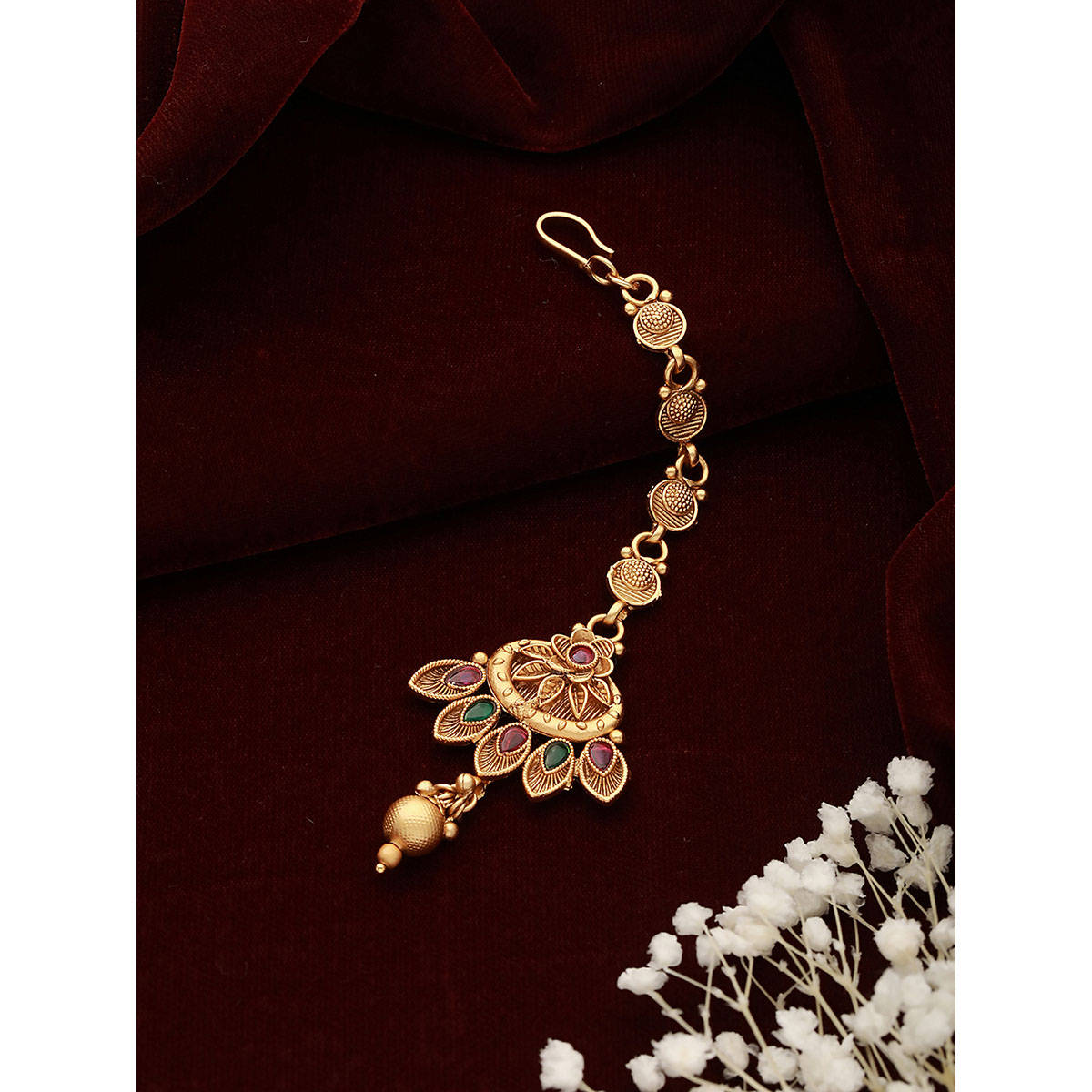 Aatmana Multi-Color No Plating Plating Maang Tikka · One Size