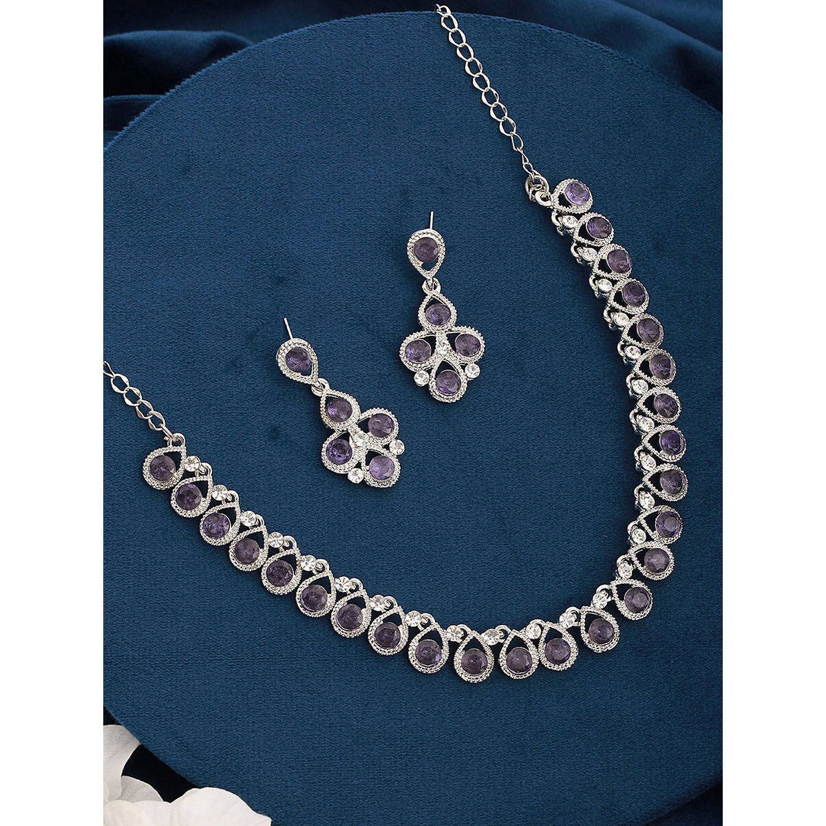 Aatmana Blue Silver Plating Necklace Set · One Size