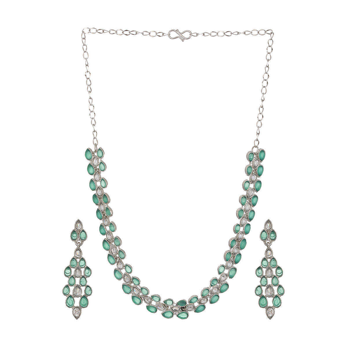 Aatmana Green Silver Plating Necklace Set · One Size