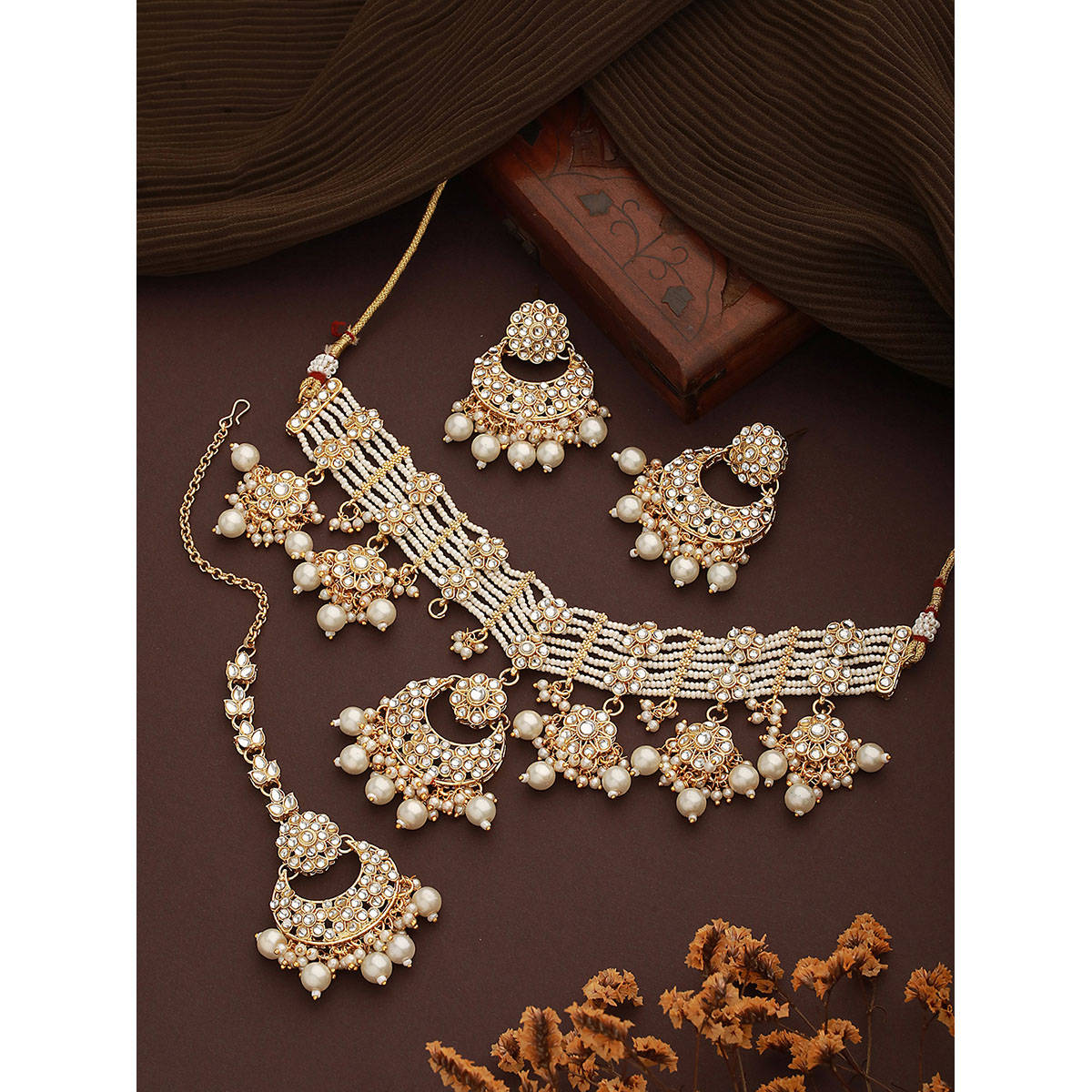 Aatmana White Gold Plating Necklace Set · One Size