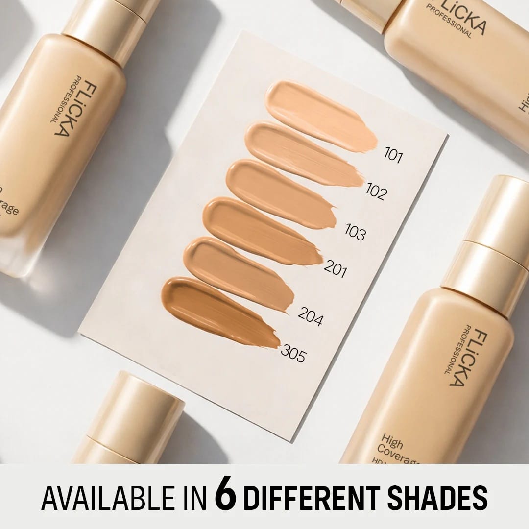 Flicka - High Coverage HD Liquid Foundation With SPF