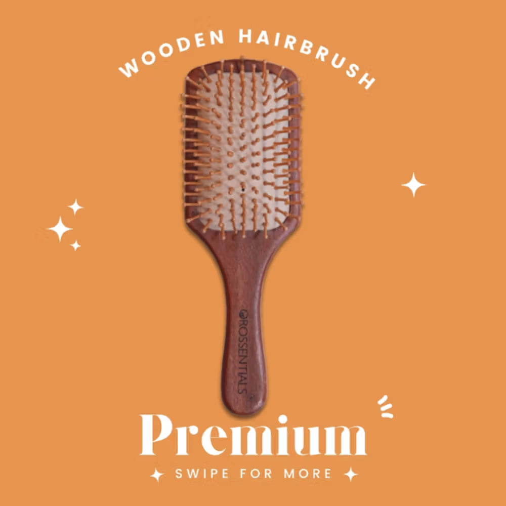 OROSSENTIALS Premium Collection Dark Wood Paddle Hair Brush For Men & Women (1pcs)