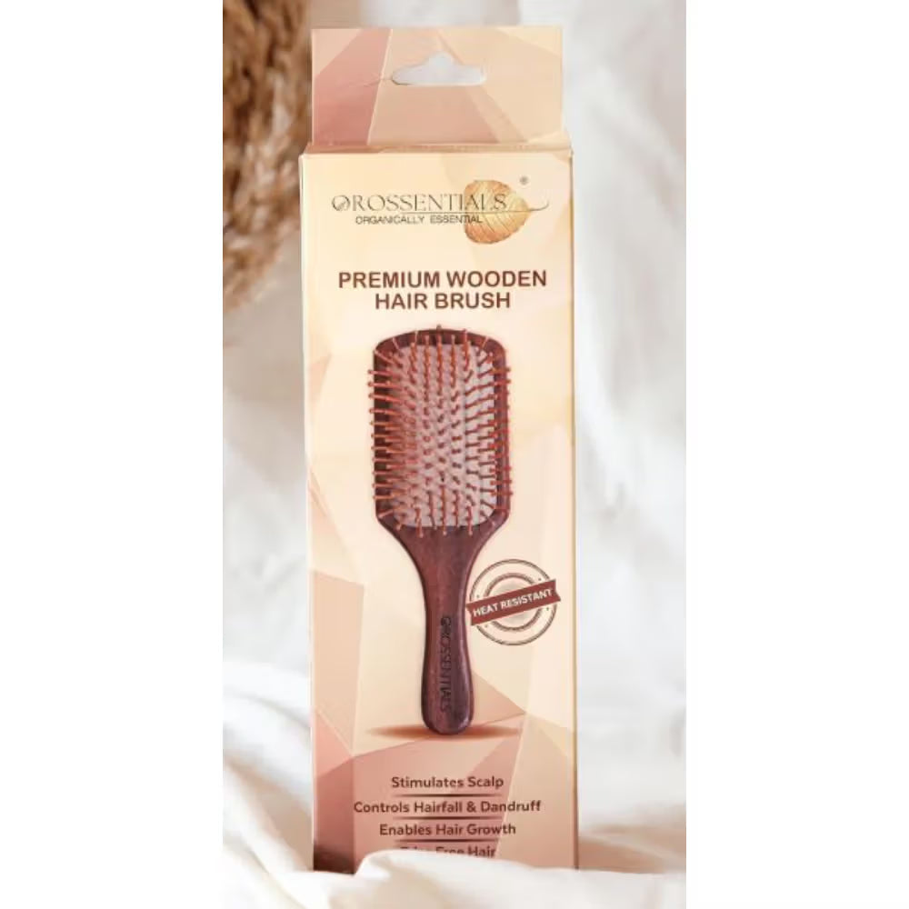 OROSSENTIALS Premium Collection Dark Wood Paddle Hair Brush For Men & Women (1pcs)
