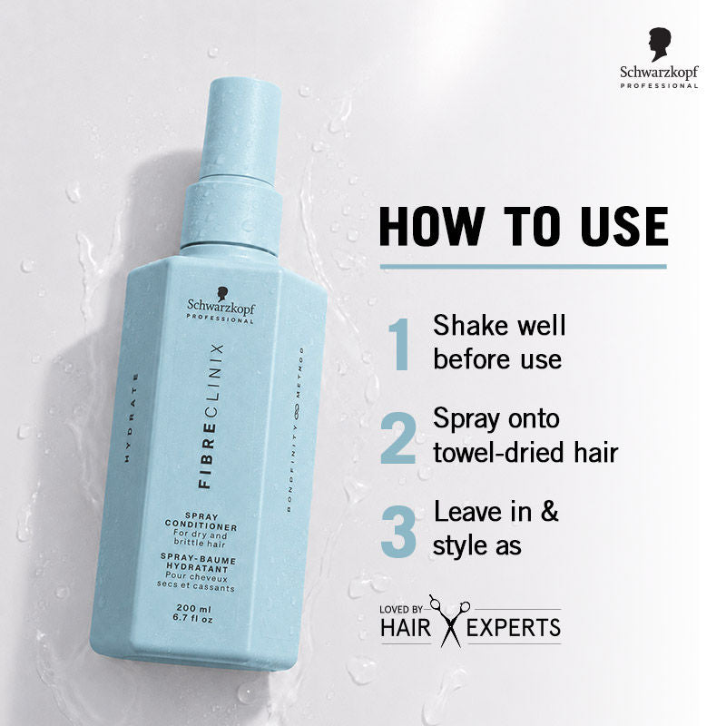 Schwarzkopf Professional Fibre Clinix Hydrate Hair Spray Conditioner (200ml)