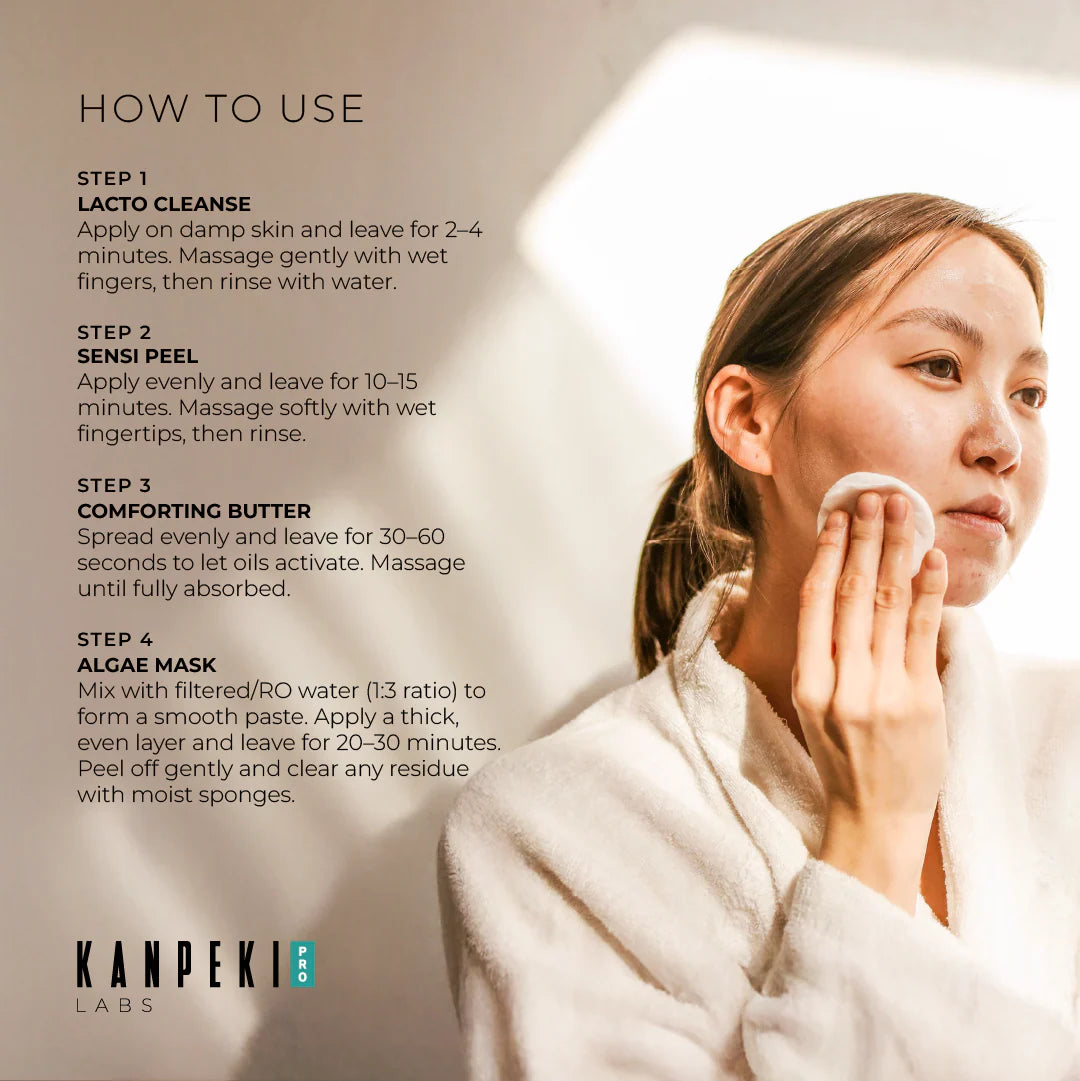Kanpeki - Anti - Tan Facial With Algae Peel - Off Mask Turmeric & Lemon 4 Step After - Sun Facial Care