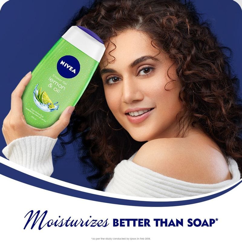 NIVEA Body Wash, Lemon & Oil Shower Gel, Pampering Care with Refreshing Scent of Lemon (250ml)