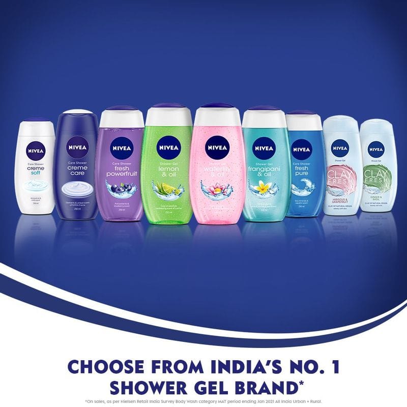 NIVEA Body Wash, Lemon & Oil Shower Gel, Pampering Care with Refreshing Scent of Lemon (250ml)
