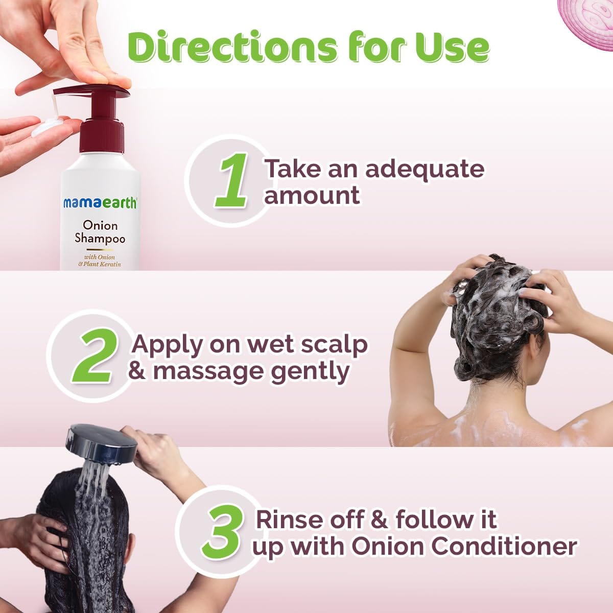 Mamaearth - Onion Shampoo With Onion & Plant Keratin (250ML) [Onion Hair Oil (100ML) Free]