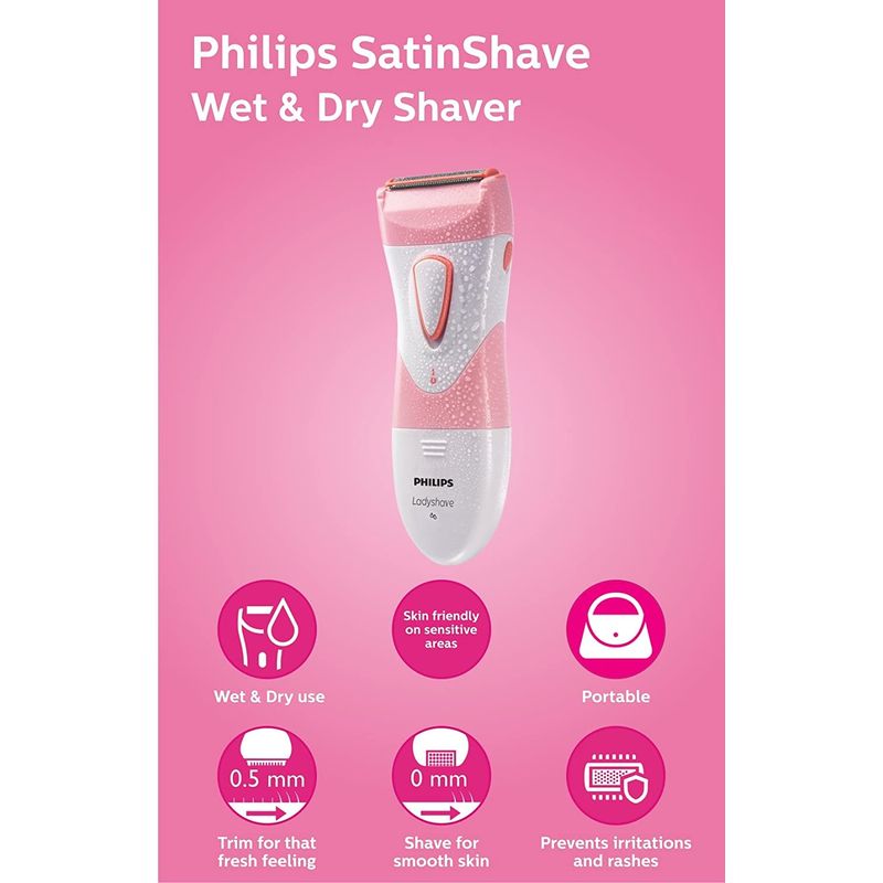 Philips - Cordless SatinShave Wet & Dry Electric Shaver HP6306