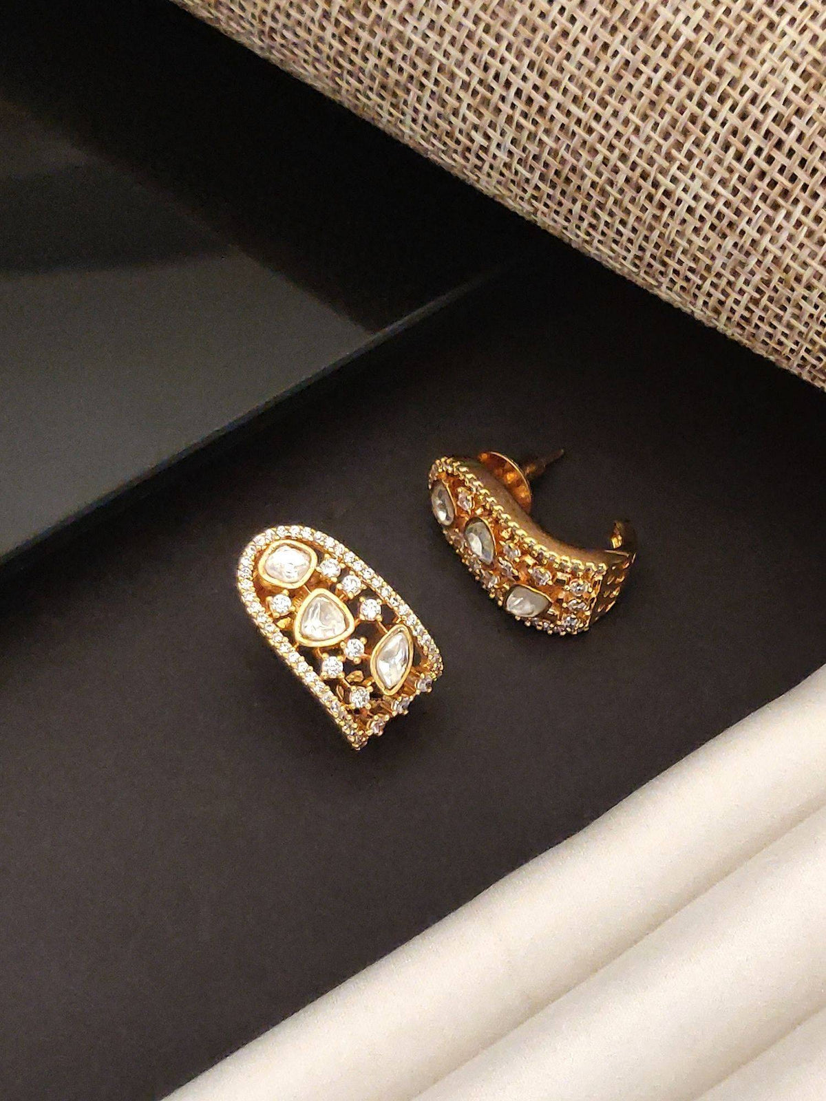Abdesigns Elite Gold Plated Polka Drop Earrings