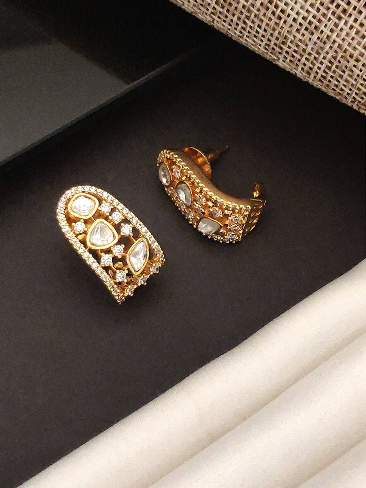 Abdesigns Elite Gold Plated Polka Drop Earrings