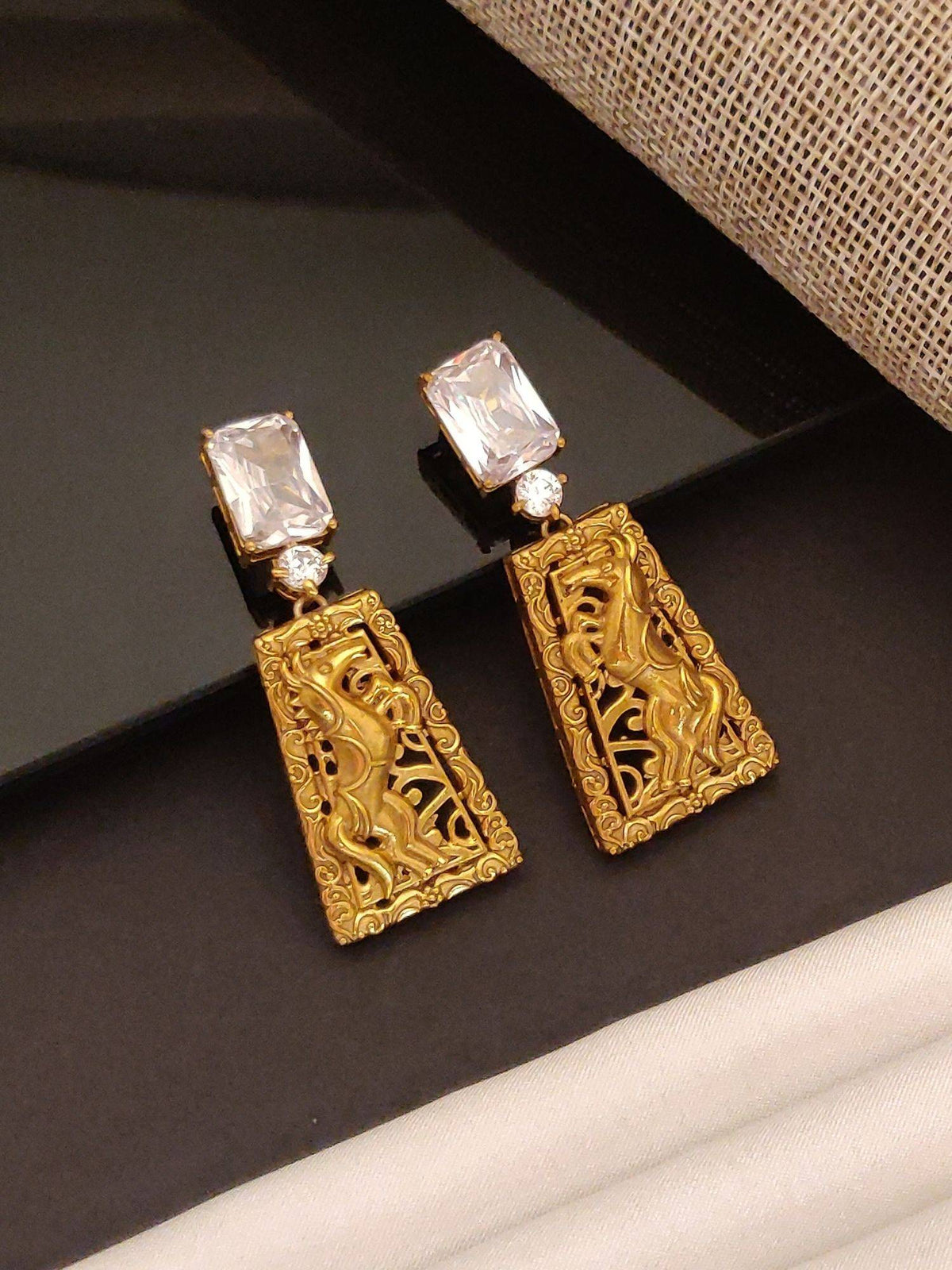 Abdesigns Elite Gold Plated Polka Drop Earrings