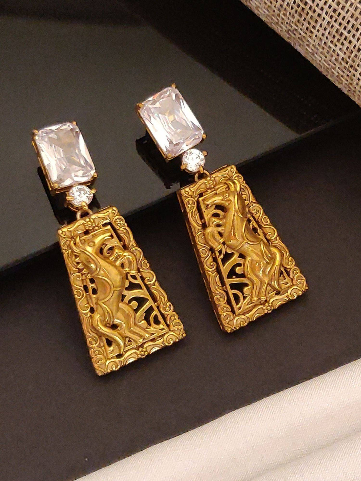 Abdesigns Elite Gold Plated Polka Drop Earrings