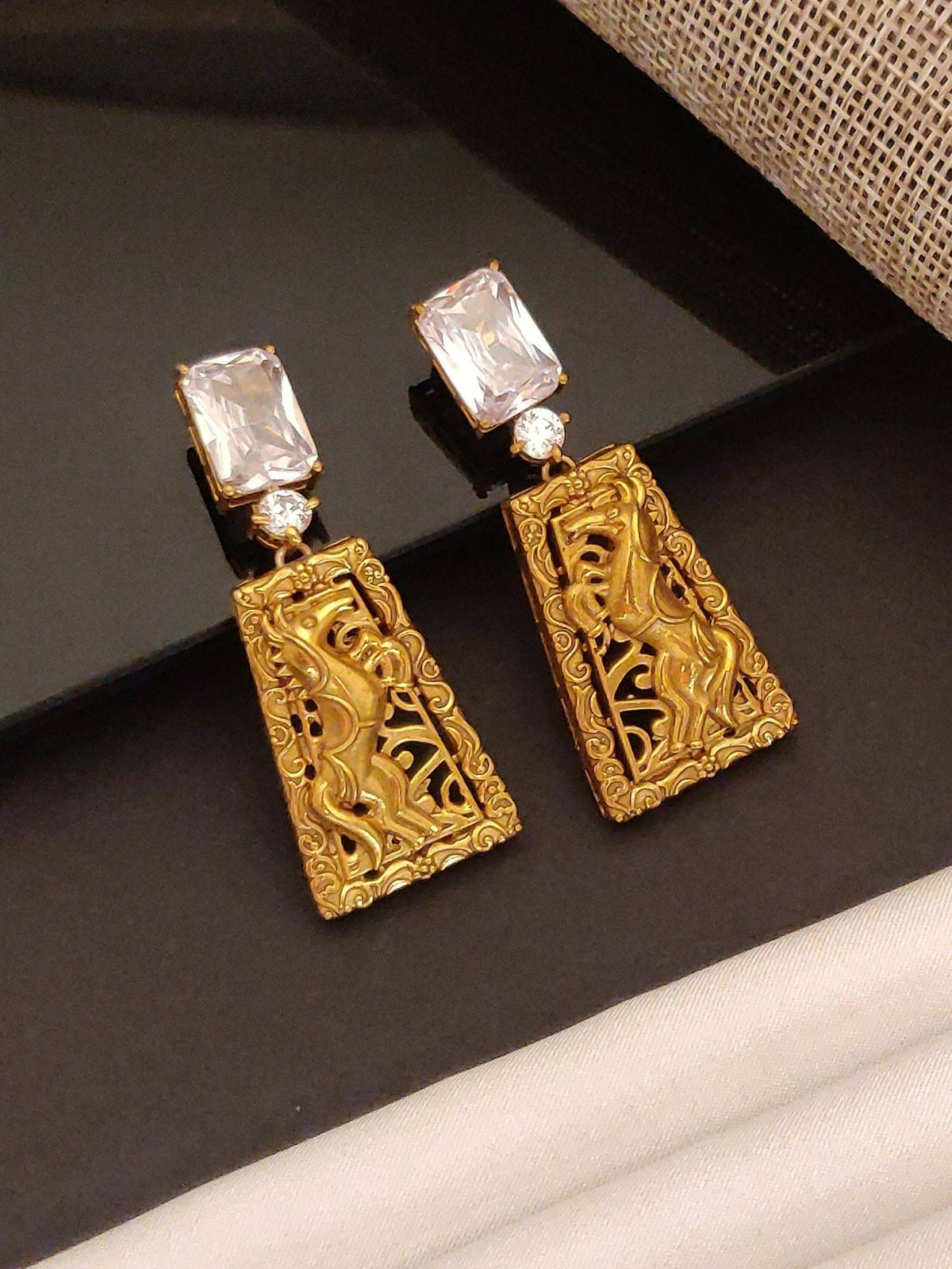 Abdesigns Elite Gold Plated Polka Drop Earrings