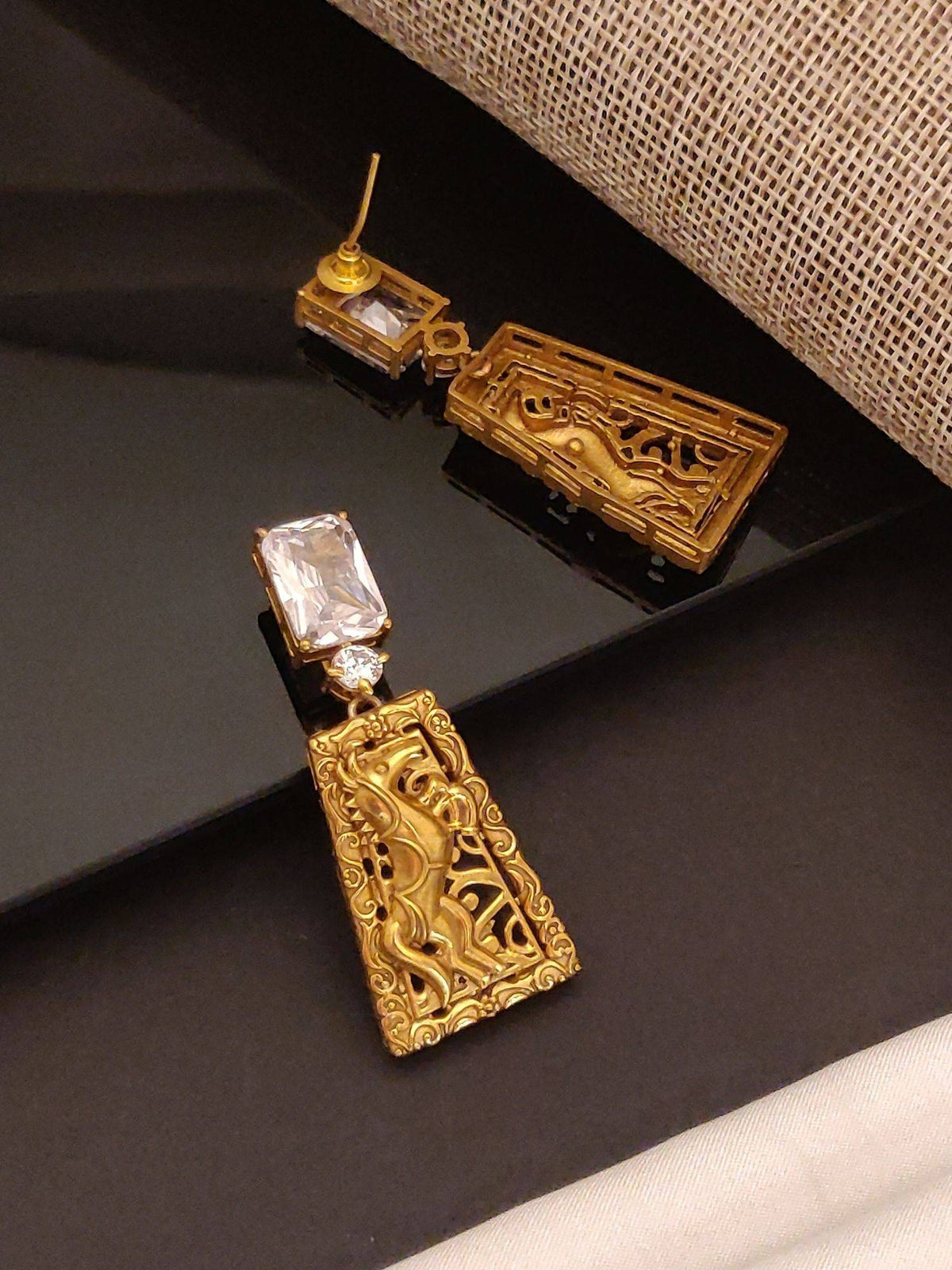 Abdesigns Elite Gold Plated Polka Drop Earrings