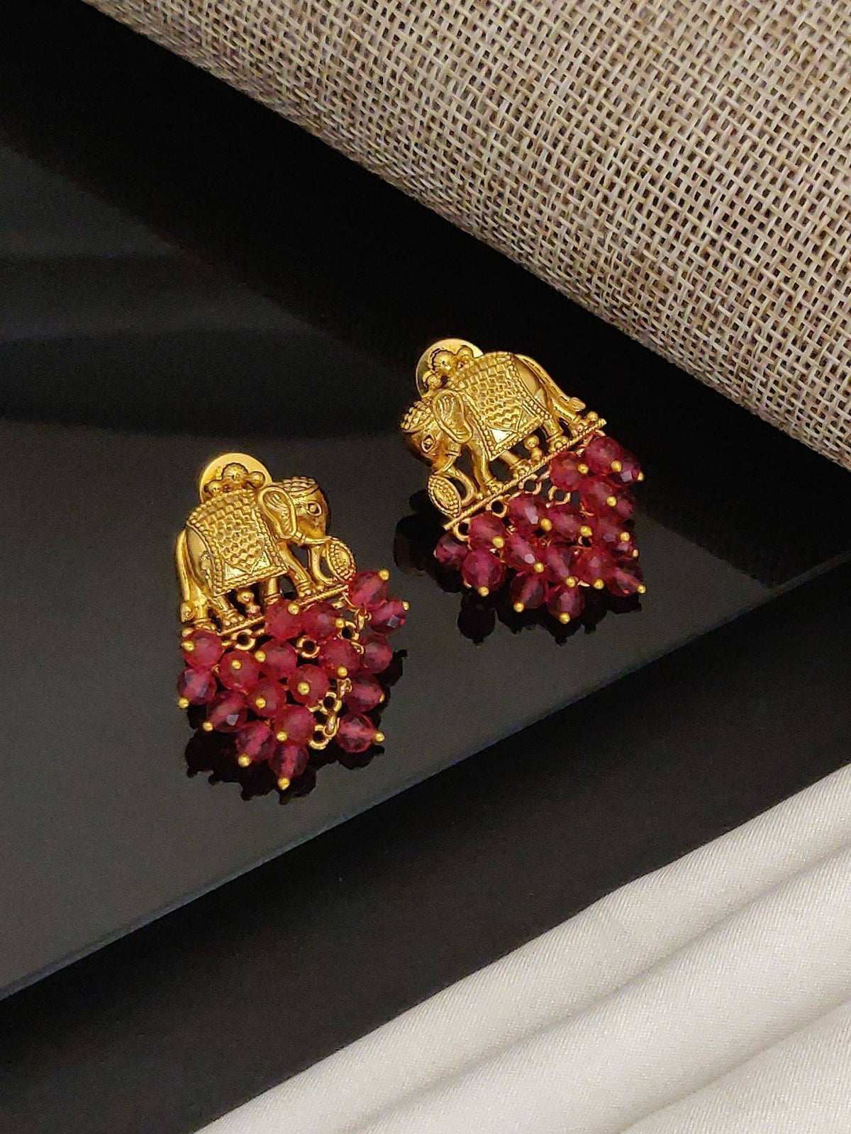 Abdesigns Stunning Red Elephant Drop Earrings