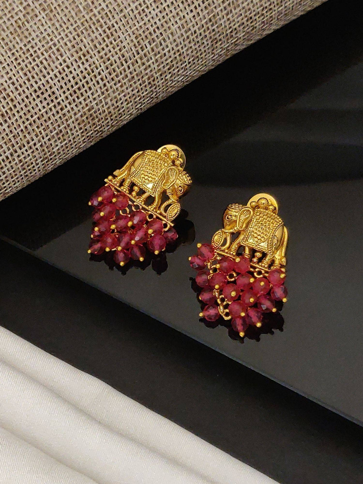 Abdesigns Stunning Red Elephant Drop Earrings