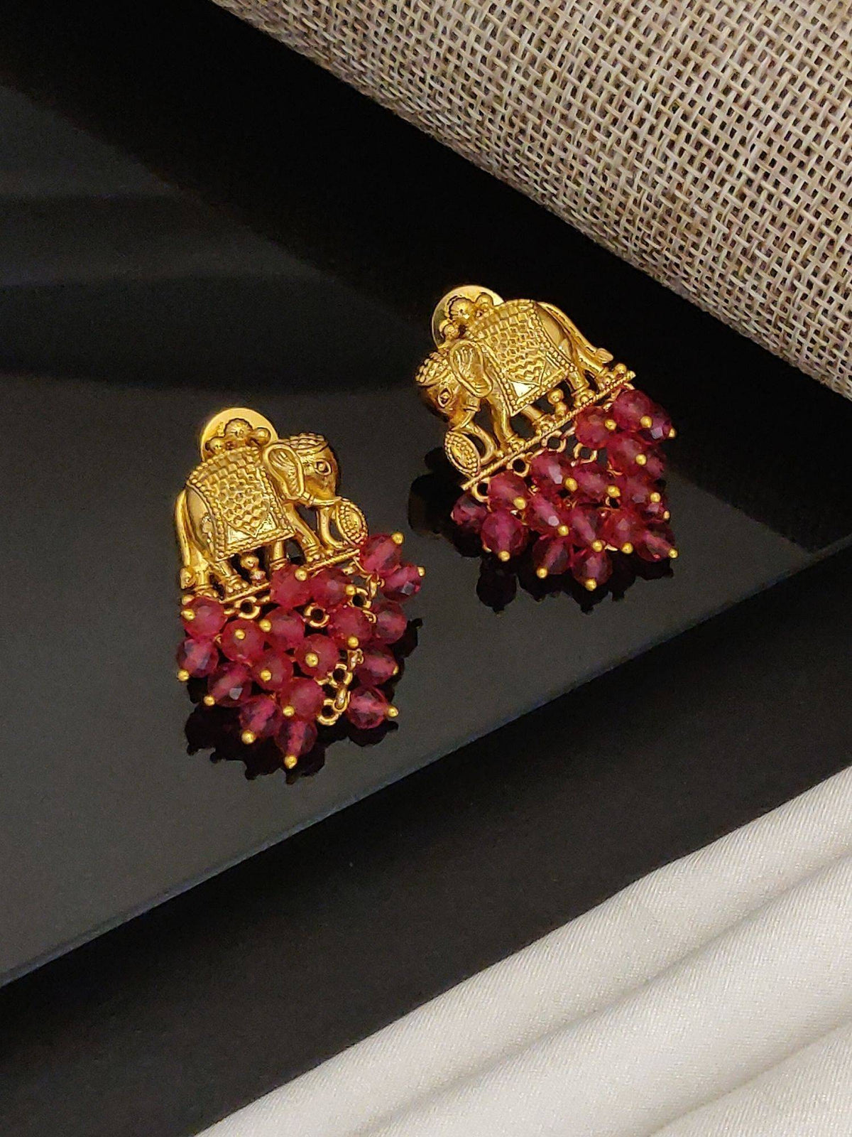 Abdesigns Stunning Red Elephant Drop Earrings