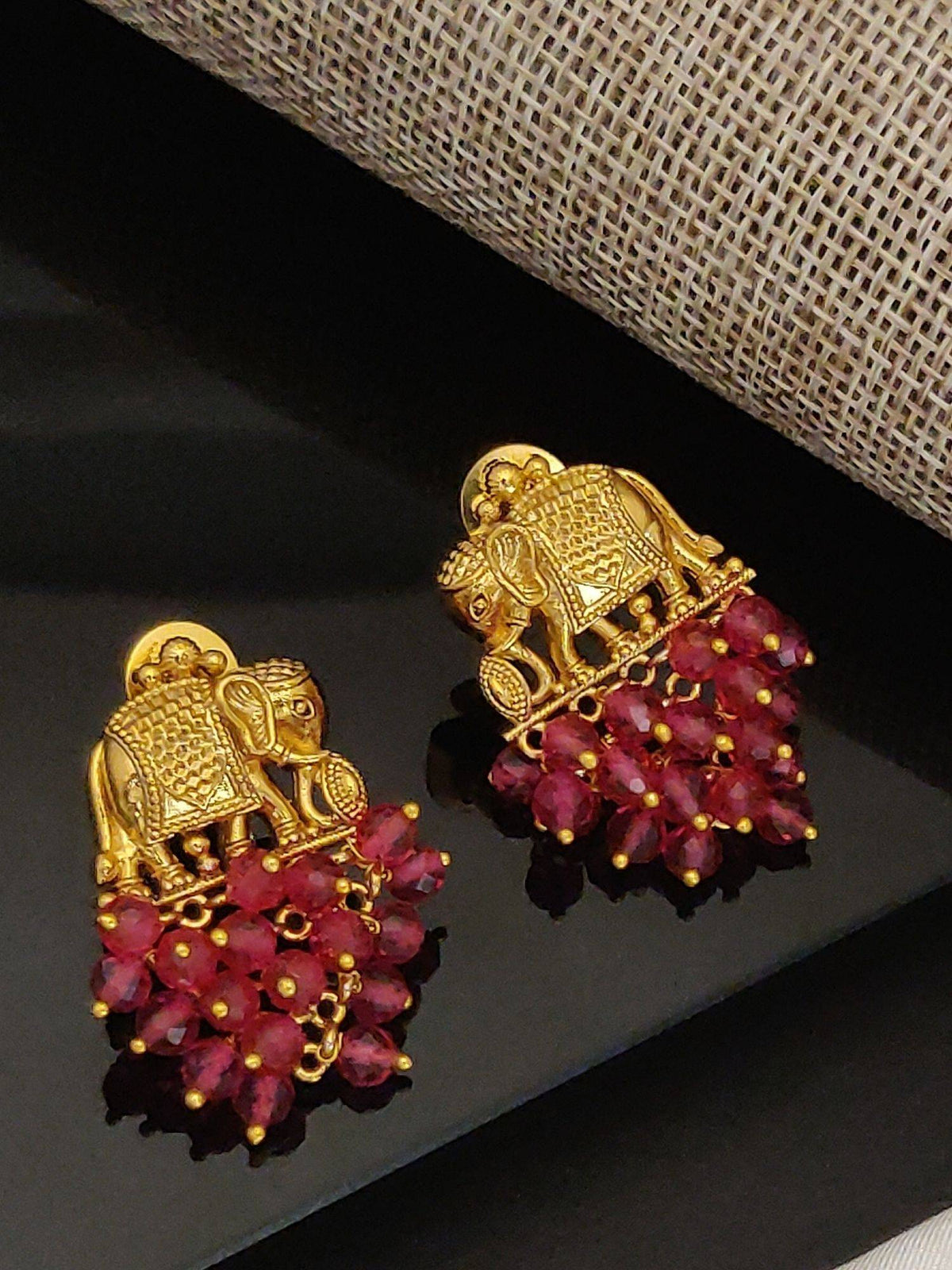 Abdesigns Stunning Red Elephant Drop Earrings