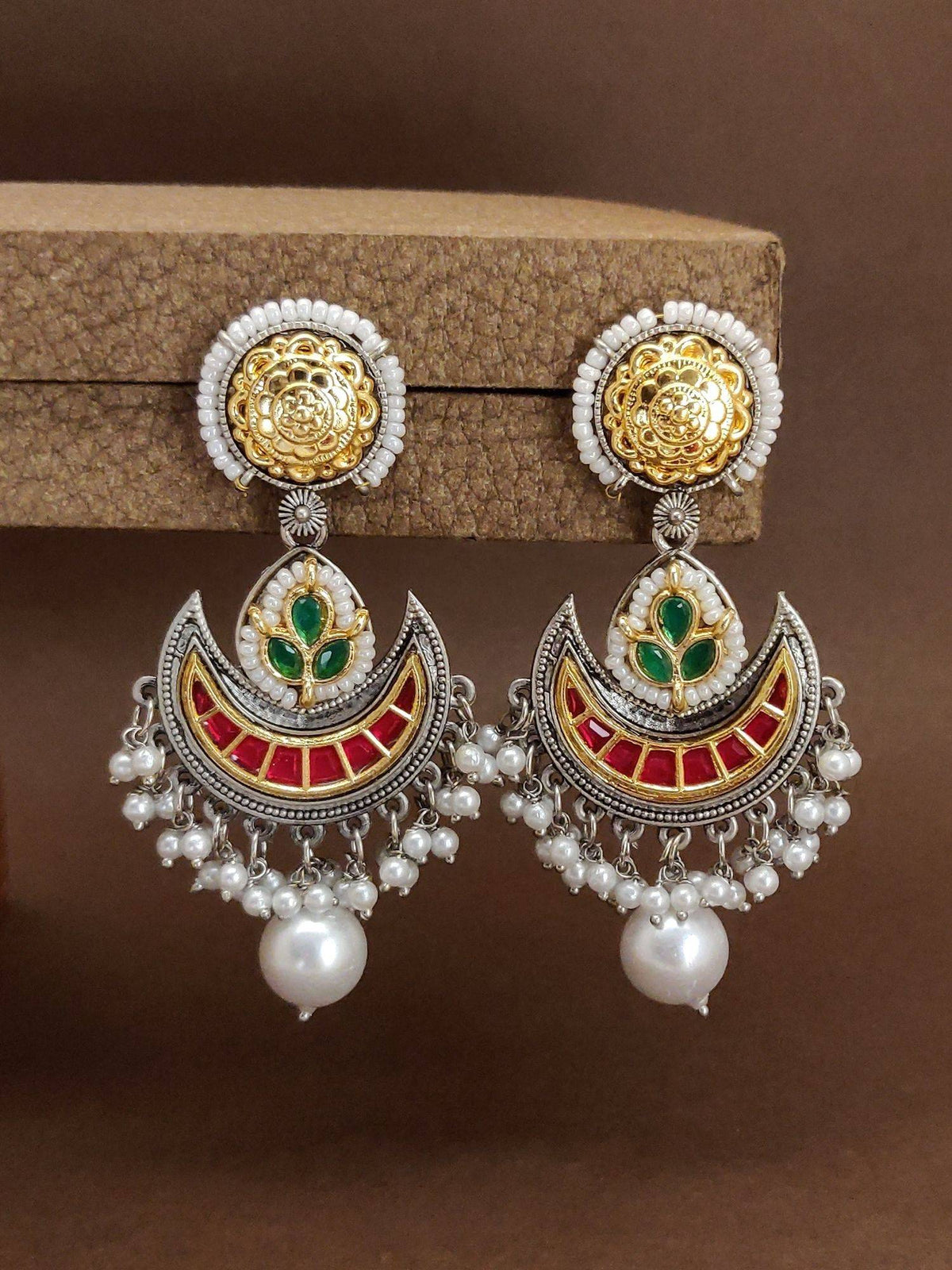Abdesigns Elegant German Silver Plated Dangler Earrings