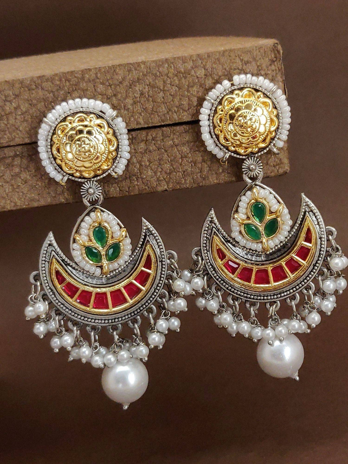 Abdesigns Elegant German Silver Plated Dangler Earrings
