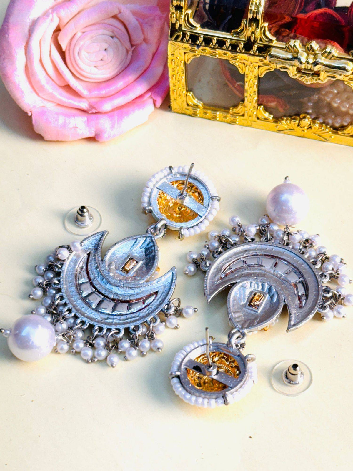 Abdesigns Elegant German Silver Plated Dangler Earrings