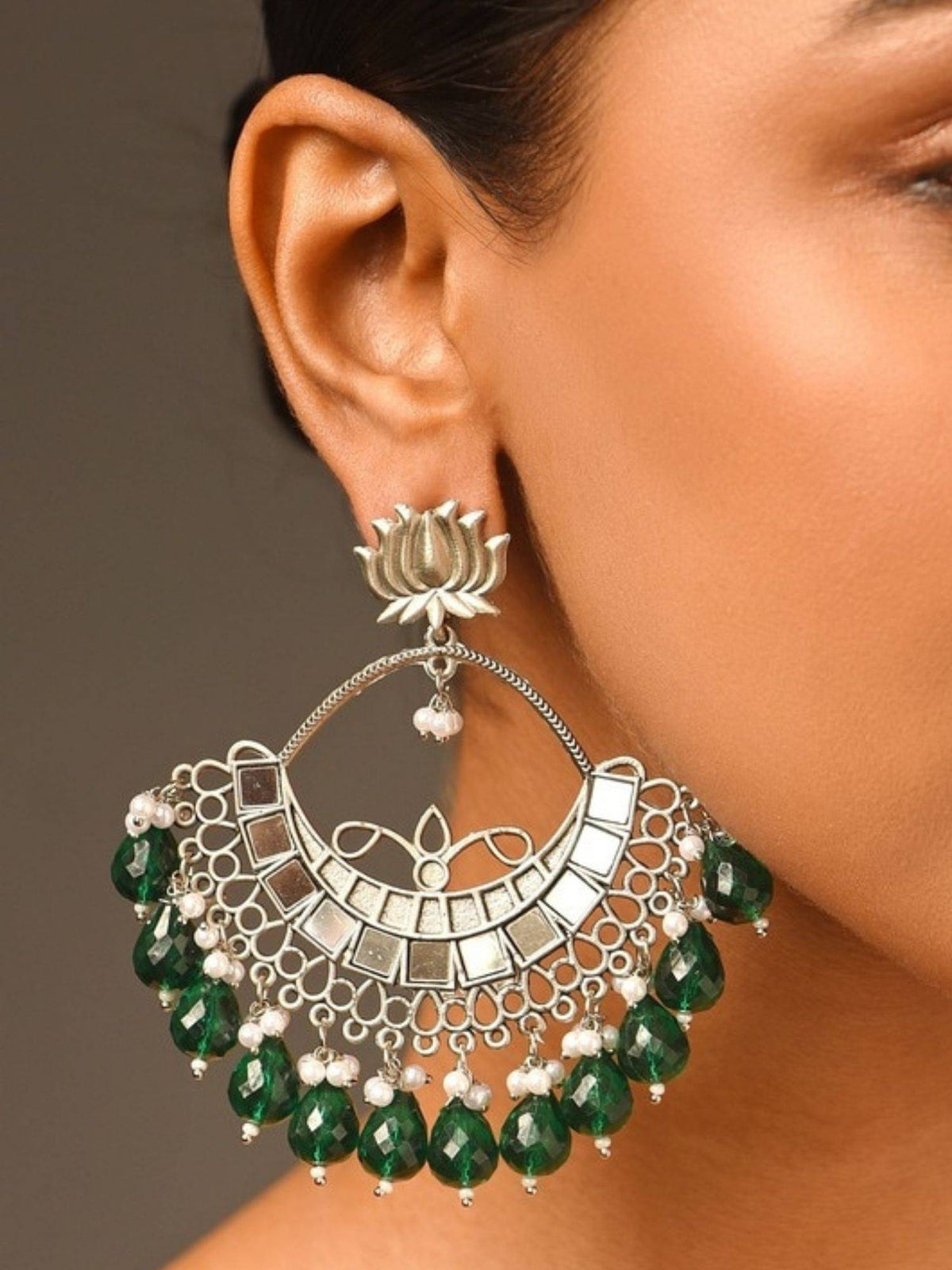 Abdesigns Elegant German Silver Plated Earrings