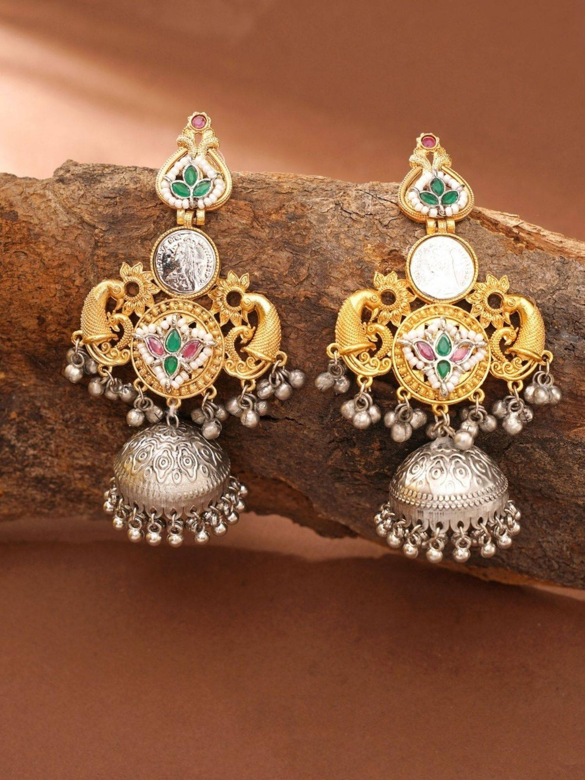 Abdesigns Elite Dual Plated Coin Dangler Earrings