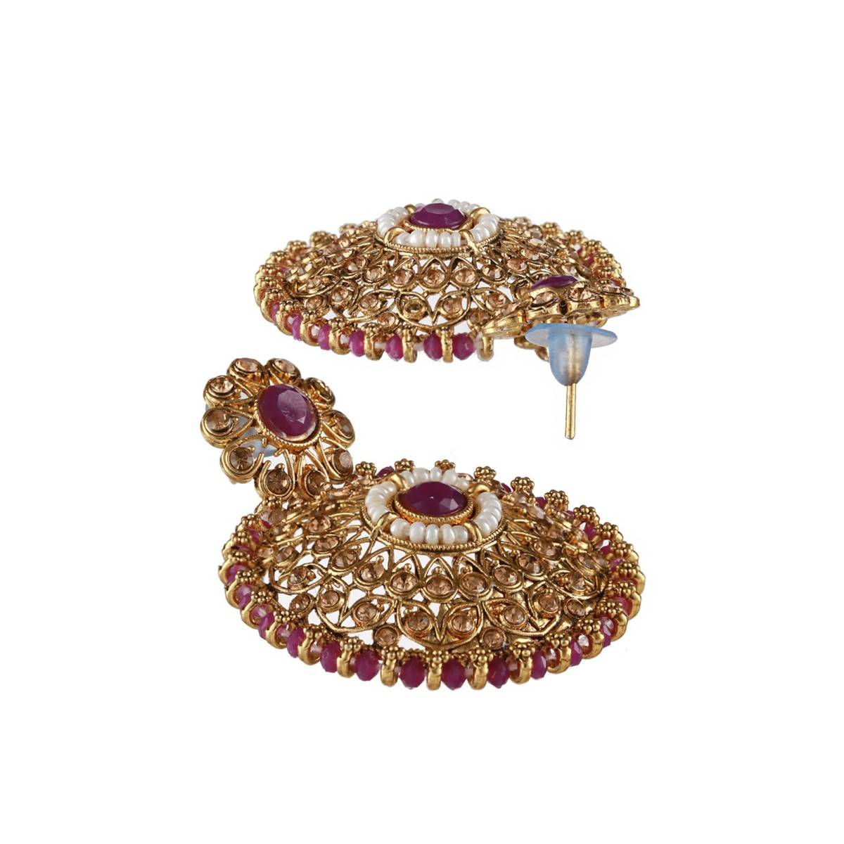 Aatmana Gold Plated Kundan Studded & Beaded Choker Jewellery Set with Maang Tikka