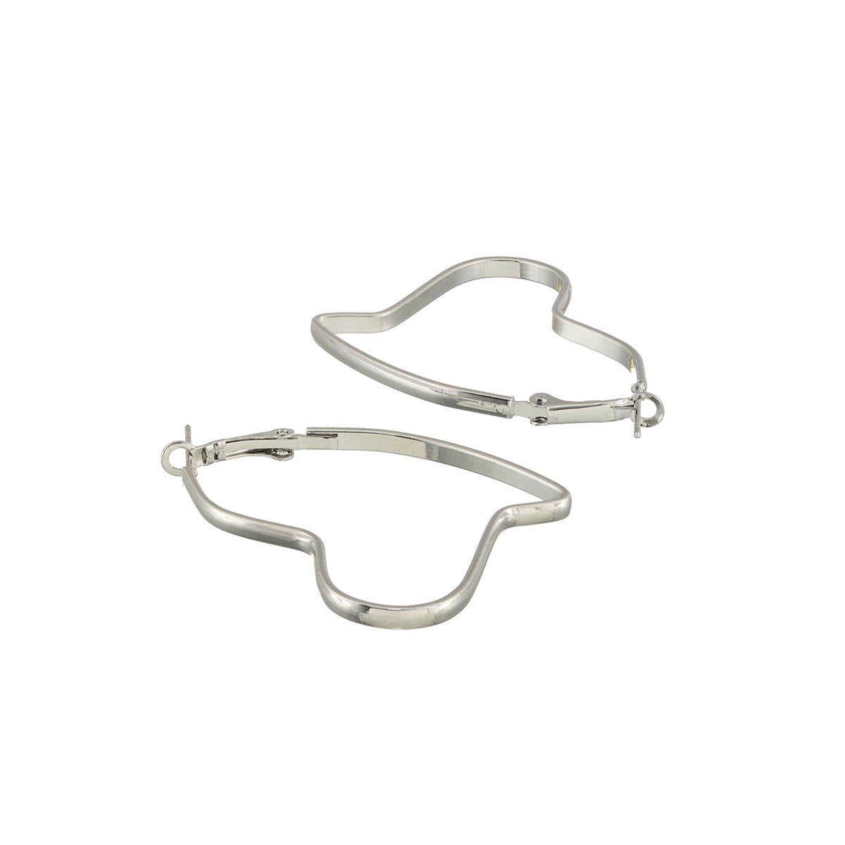 Aatmana Oversized Silver-Toned Heart Hoop Earrings