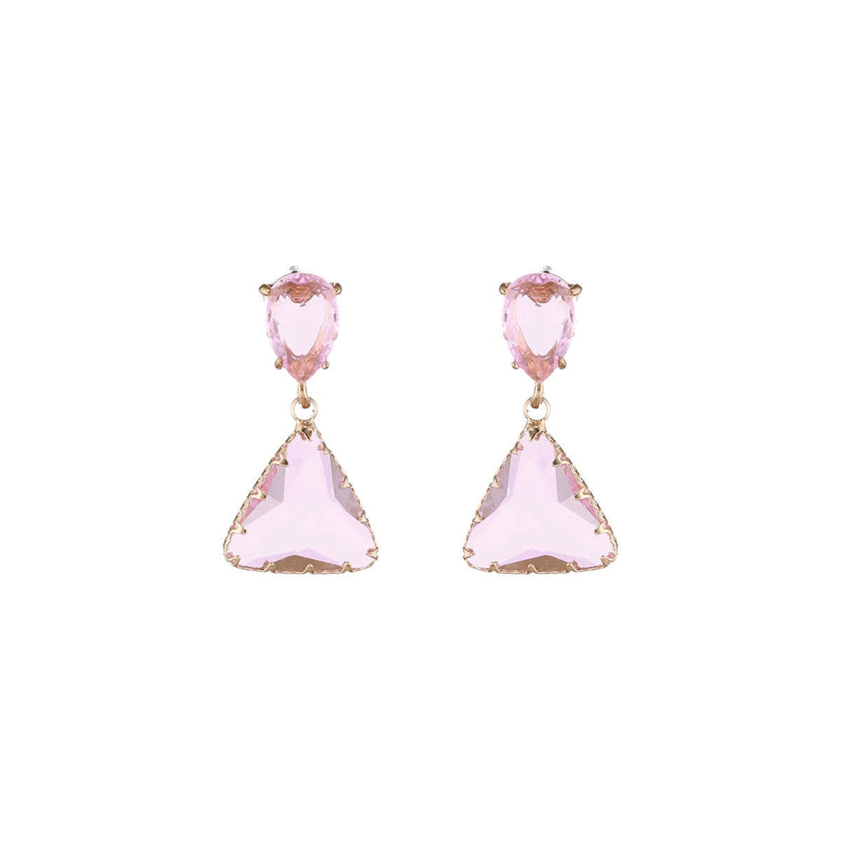 Aatmana Gold Plated Pink Contemporary Drop Earrings