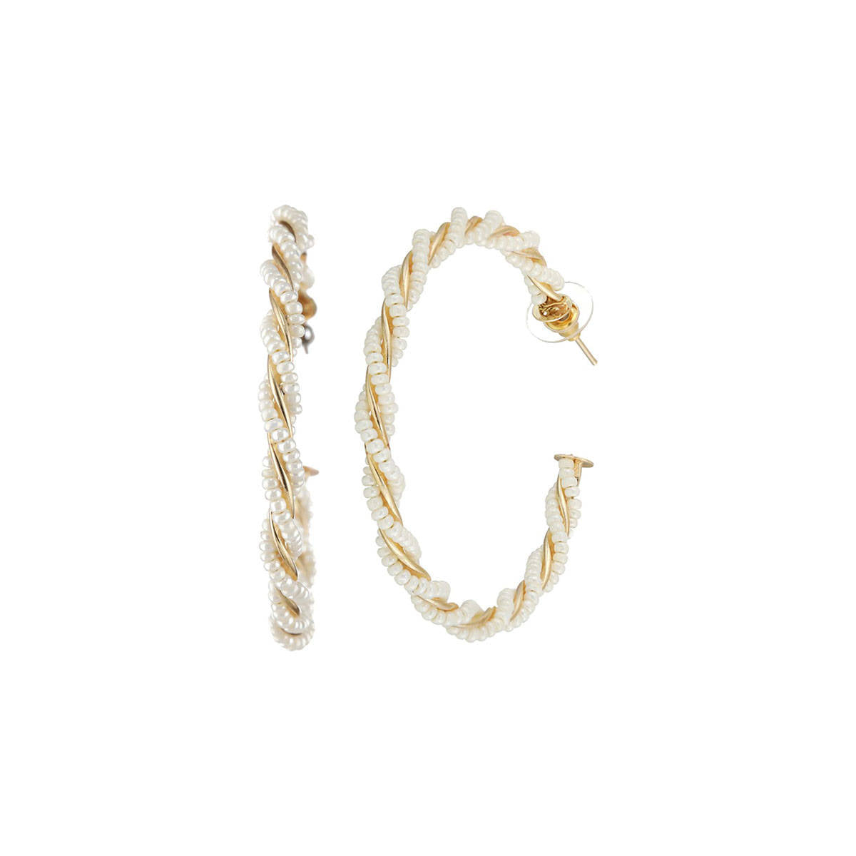 Aatmana Set of 2 Gold plated & Pearl Textured Earrings
