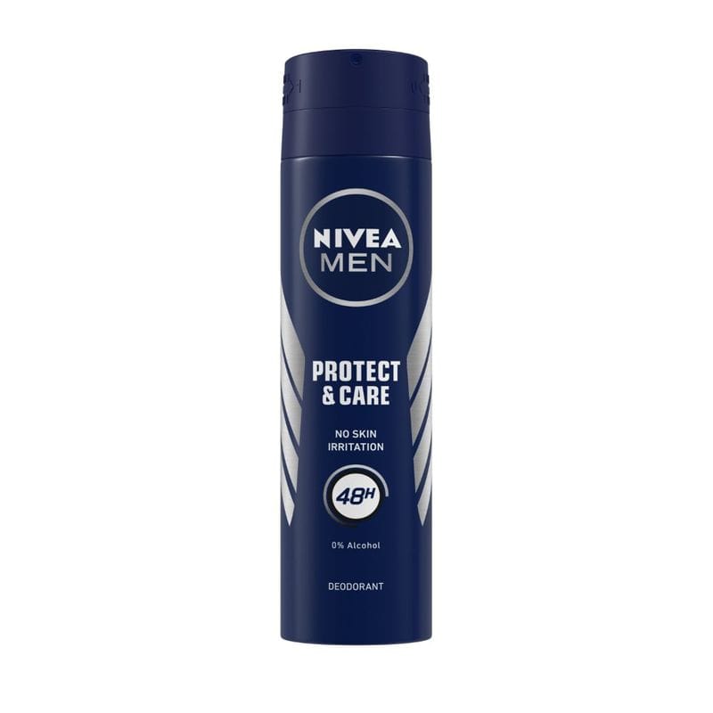 NIVEA Men Deodorant, Protect & Care, No Skin Irritation & 48h Freshness (150ml)